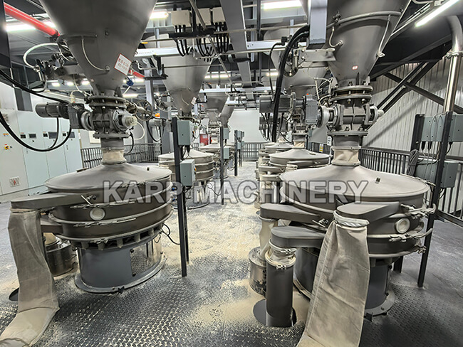 Vibrating screen for lithium iron phosphate
