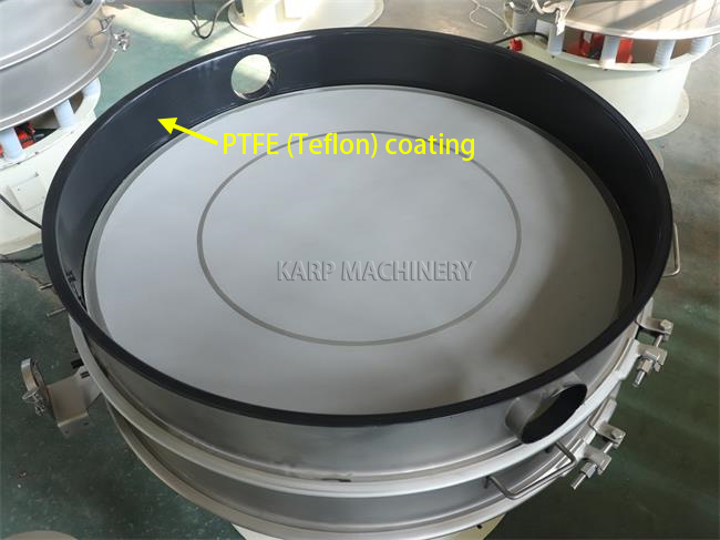Vibrating sifter with Teflon coating