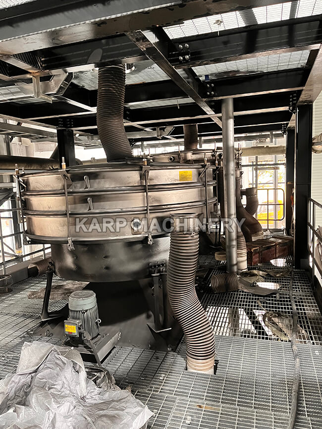 tumbler screen for battery powder sieving