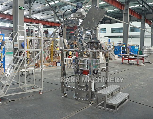 Bag dump station at our factory